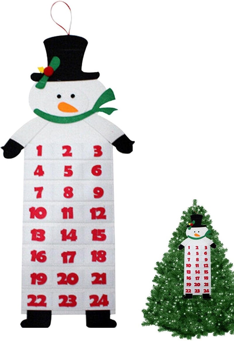 woobles Christmas Felt Advent Calendar,Santa Advent Calendar with 24 Days Pockets | Reusable Hanging Christmas Decorations for Kids Girls Boys, Red - Image 1